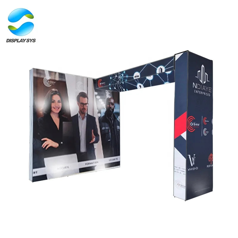 Easy Assemble SEG 10*20ft Foldable Dye Sublimation Pop up Tradeshow Booth Display Stand Equipment Custom Logo for Expo