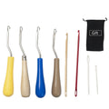 8 PCS Latch Hook Crochet Hook Tool Kits with Hang Knitting Function Plastic/Metal/Wooden Materials