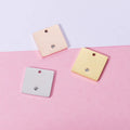 15MM DIYJewelry Finding Accessories Custom Laser Engravable Blank Stainless Steel Square Shape Tag Pendant Charm With One Stone