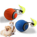 New Dog Toy Ball Play With Cats Bell Tail Rolling Elastic Silicone Ball Smart Cat Dog Toy Pet Interactive Sports Toy