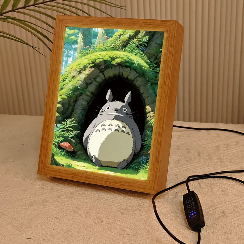 Anime Totoro Iron Photo Frame with UV Printing Manga Design Home Decoration and Lighting