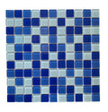 Kasaro Cobalt Blue Surface Shining Swimming Pool Tile Glass Mosaic Glass Mix Marble Mosaic Tile for Wall Decoration MegaBDM