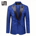 Custom logo New Arrivals Shiny Sequin Men Suits Jacket Stage Performance Coat V Neck Single Button Blazers