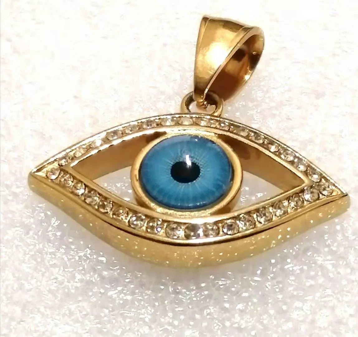 Stainless Steel Eye Pendant  Evil  Jewelry Making Necklace Gold Angel Eye Blue Eye Pendant Hip Hop Custom Jewelry