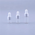 1ml 2ml 3ml Small Glass Bottles with Matte Silver Dropper clear Glass Dropper Bottle for Essential Oil Serum