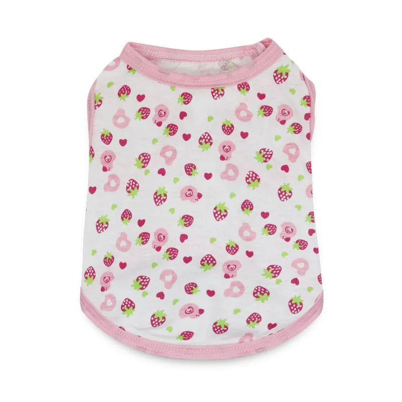 Cotton Fruit Cartoon Pet Vest Clothes Dog Summer Breathable Dog Clothes
