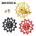 MEROCA Factory Wholesale Bicycle Rear Derailleur 12/14T Aluminum Alloy MTB Jockey Wheel with Ceramic Bearing Guide Wheel