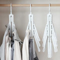 HelloWorld Household Multifunctional Folding Clothes Rack Storage Telescopic Hanger Magic Clothes Support Household Multi-Layer Drying