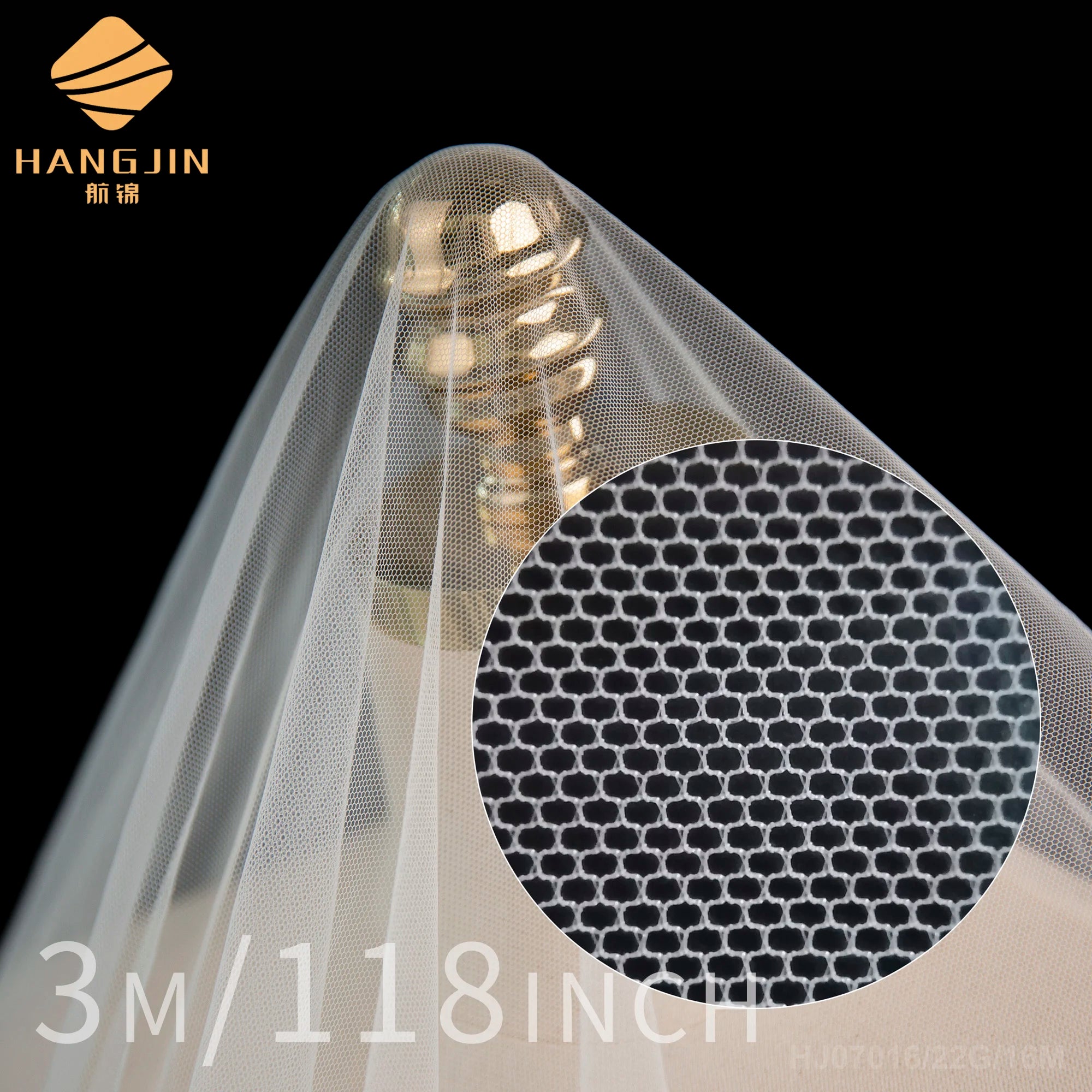 118" Wide 300cm Width Nylon Tulle Fabric Mesh Net Fabric Customize Width Bridal Veils Fabric Wedding Dress Tulle