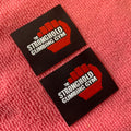 No Fold Embossed logo Damask Woven Labelstraight Cut Sewing on Clothing Bags Label