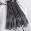 Hot Sale Long Pearl Casual Women'S Tulle Skirt Summer High Waisted A-Line Skirts Lady Woman Mesh Skirts