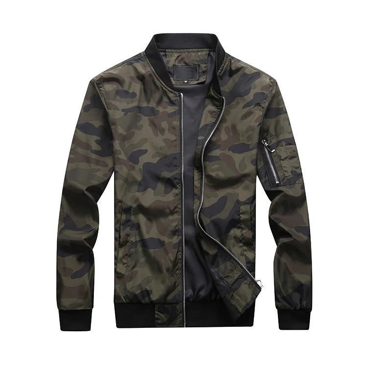 2021 Men Vintage Camouflage Jackets Autumn Stand Collar Bomber Jacket Men Harajuku Hip Hop Streetwear Coats Outwear