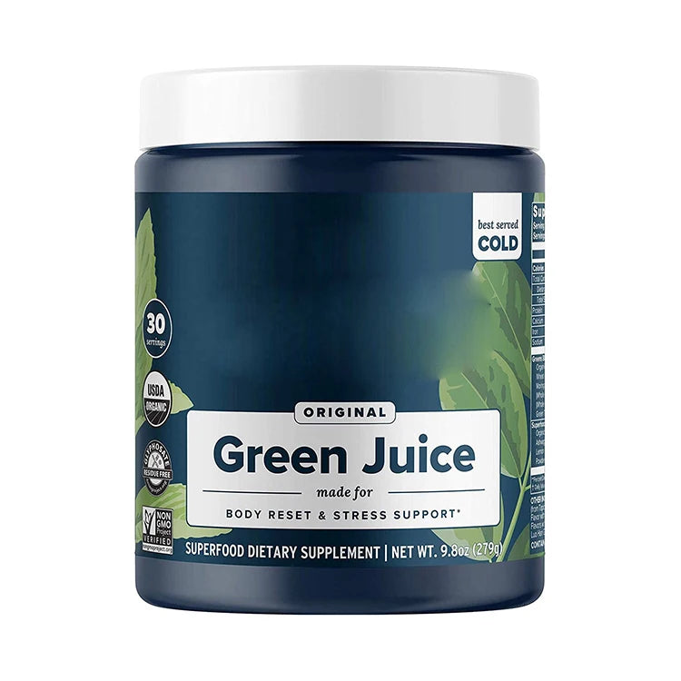 Private Label Green Juice Drink Vegan Organic Highly Nutritious Health Supplement Body Reset Loss Weight Superfood Powder