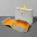 Eco Friendly Gift Underwear Box Packaging with Ribbon Handle Gold Foil Panty Lingerie Cardboard Box Package