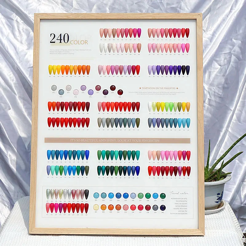 240 Color Acrylic Nail Polish Gel Tips Large Acrylic Square Display Stand for Manicure Scissors Supplies Color Card Sample