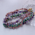 Summer Dainty Statement Simple Colorful Natural Crystal Irregular Tumble Stone Bead Necklace for Women Girls