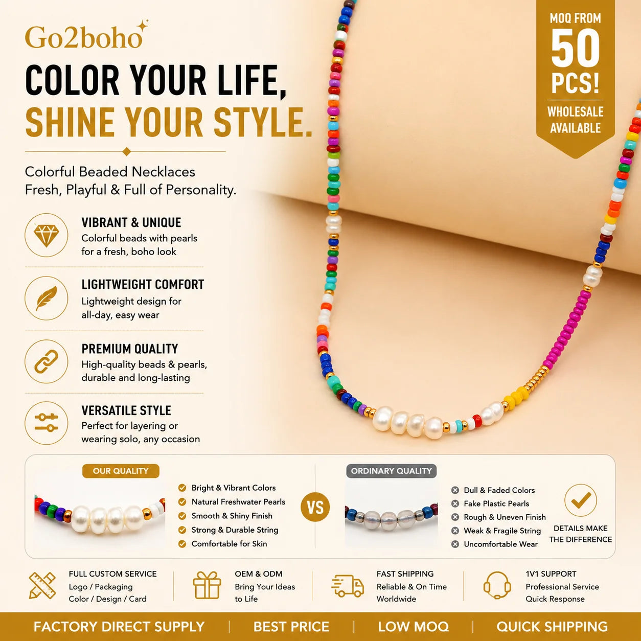 Go2boho Bohemian Summer Colorful Freshwater Pearl Necklace Women Handmade Boho Accessories Fashion Jewelry Miyuki Bead Necklace