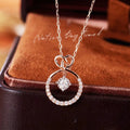 H&F Luxury Elegant 18K Solid Gold Diamond Necklace Rose Gold Natural Diamond Fine Jewelry for Engagement and Wedding