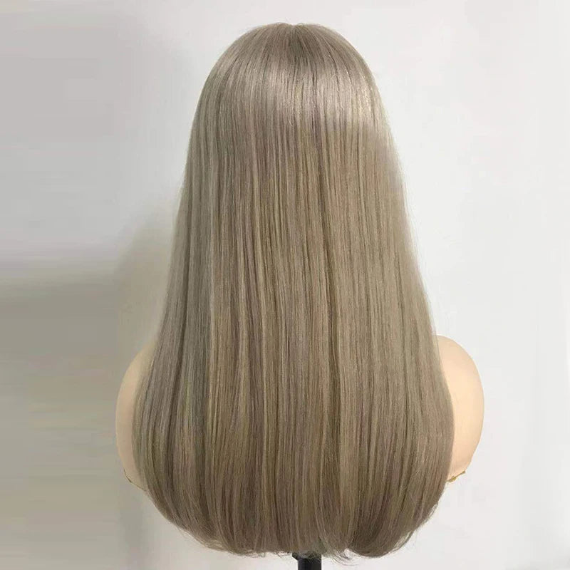 Cold Tone Beautiful Hair Color Lace Top Wig No Layer in Promotion Price