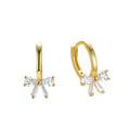 Fashion Jewelry 925 Sterling Silver Bow Knot Zircon Earring Bowknot Gold Plated Hoop Earrings Jewelry for Women