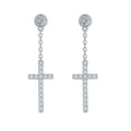 HanYu 3.0mm D VVS Moissanite Diamond S925 Earrings for Women Cross Style 925 Sterling Silver Jewelry Stud Earrings
