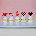 Valentine's Day Mirror Red Acrylic Love Cupcake Topper Set Cake Decorating Party Supplies