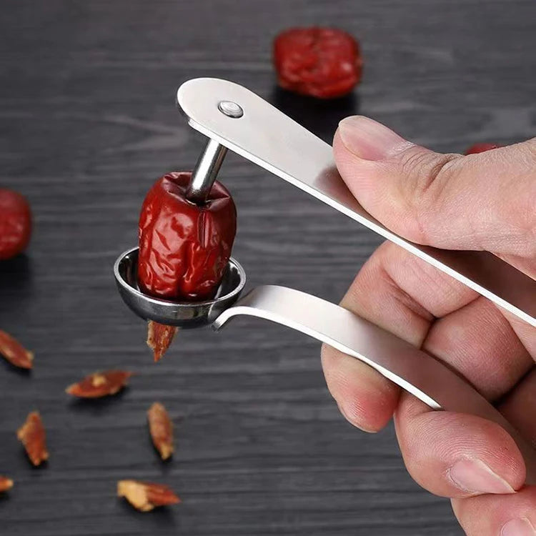 2 in 1 Cherry Seed Core Remover Olives Pitter Tool Stainless Steel Cherries Corer Great for Cherry Red Date Jujube Hawthorn MegaBDM