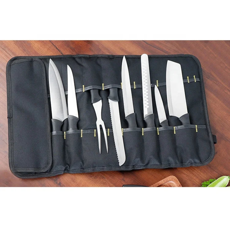 2025 New Polyester Oxford Heavy Duty Knife Cutlery Carrier Pouch Chef Knife Carry Bag