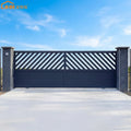JHR High Quality Outdoor Side Black Sliding Accordion Driveway Gate for Fencing Automatic Gates Residential Driveway Gates