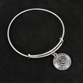 B2687 Vintage Jewelry USN COAST GUARD ARMY AIR FORCE NAVY Sign Charm Bangle Eagle Round Memorial Bracelet