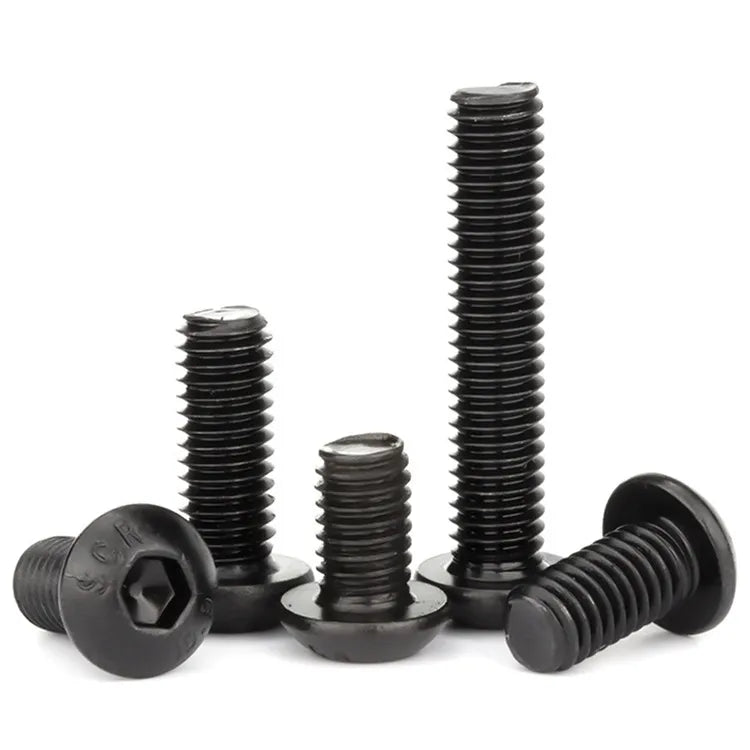 Stainless Steel M2.5 M3 M4 M5 M6 Allen Key Black Oxide Mushroom Head Bolt with Hex Socket Button Head Cap Screws ISO Standard MegaBDM