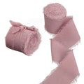 Wholesale Handmade Rough Edge Chiffon Handmade Frayed Raw Silk Polyester Ribbon With Frayed Edge