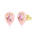 YFN Fine Jewelry 925 Silver Pear Cubic Zircon Teardrop Enamel Colorful Stud Earrings for Women
