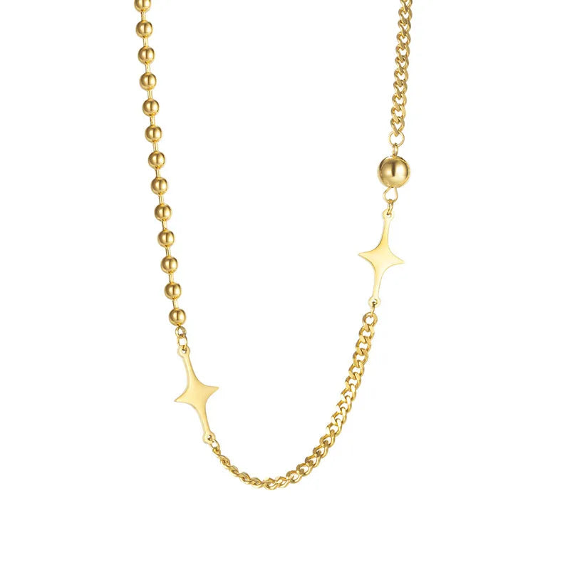 Wholesale Hot Selling New Light Luxury Universal Simple Cool Wind Stainless Steel Star Necklacefor Womengirl and Holiday Gift