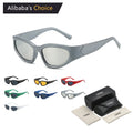 Fashion Technology Customized Design Y2K Sunglasses Sport Custom Logo Cat Eye Wrap Around Futuristic Sunglasses for Unisex