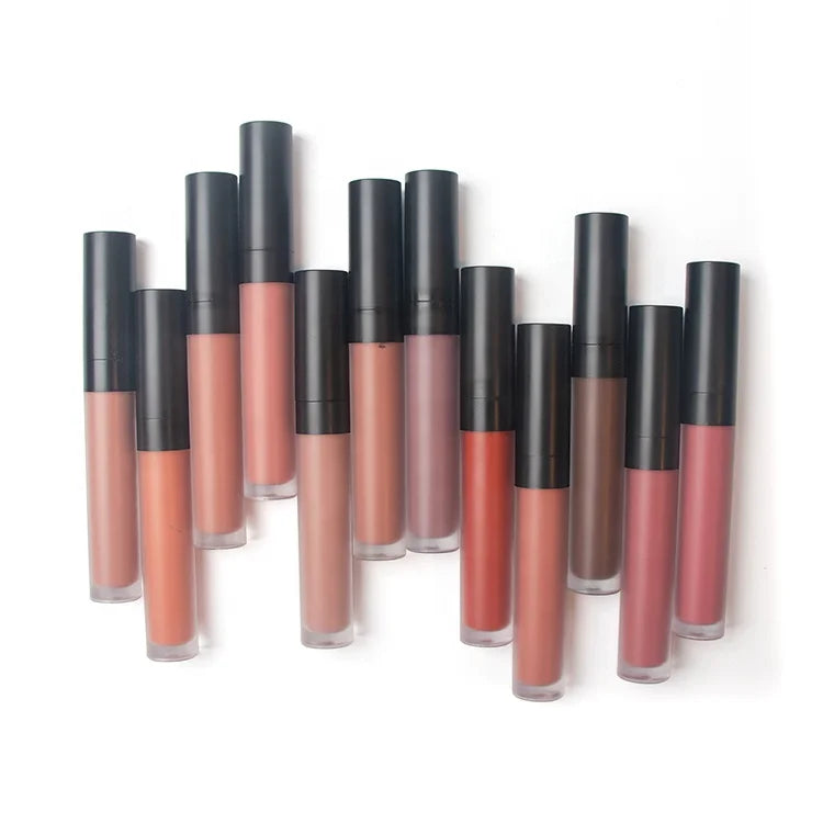 Customizable Luxury Private Label Matte Lip Gloss in Nude Custom Lip Glaze Lipstick