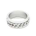 Stainless Steel Simple Link Ring Fashion Silver Gold Plated Titanium Stainless Steel Chain Spinner Ring Men Jewelry