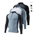 Men's Gym Workout Running 1/4 Zip Long Sleeve Shirt Breathable Quick Dry Soft T-Shirt Seamless Tank Style for Active Use