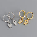 Fine Cute 18k Gold 925 Sterling Silver Fashion Fish Hoop Earrings for Women