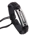 Wholesale Popular Metal Alloy Cowhide Bracelet Cross Leather Adjustable Woven Bracelet Jewelry for Man Gift