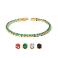 Custom Jewelry Iced Out Zircon Color Stainless Steel Tennis Bangle Bracelet Women Fashion Jewelry Trendy in Stock Fast Delivery