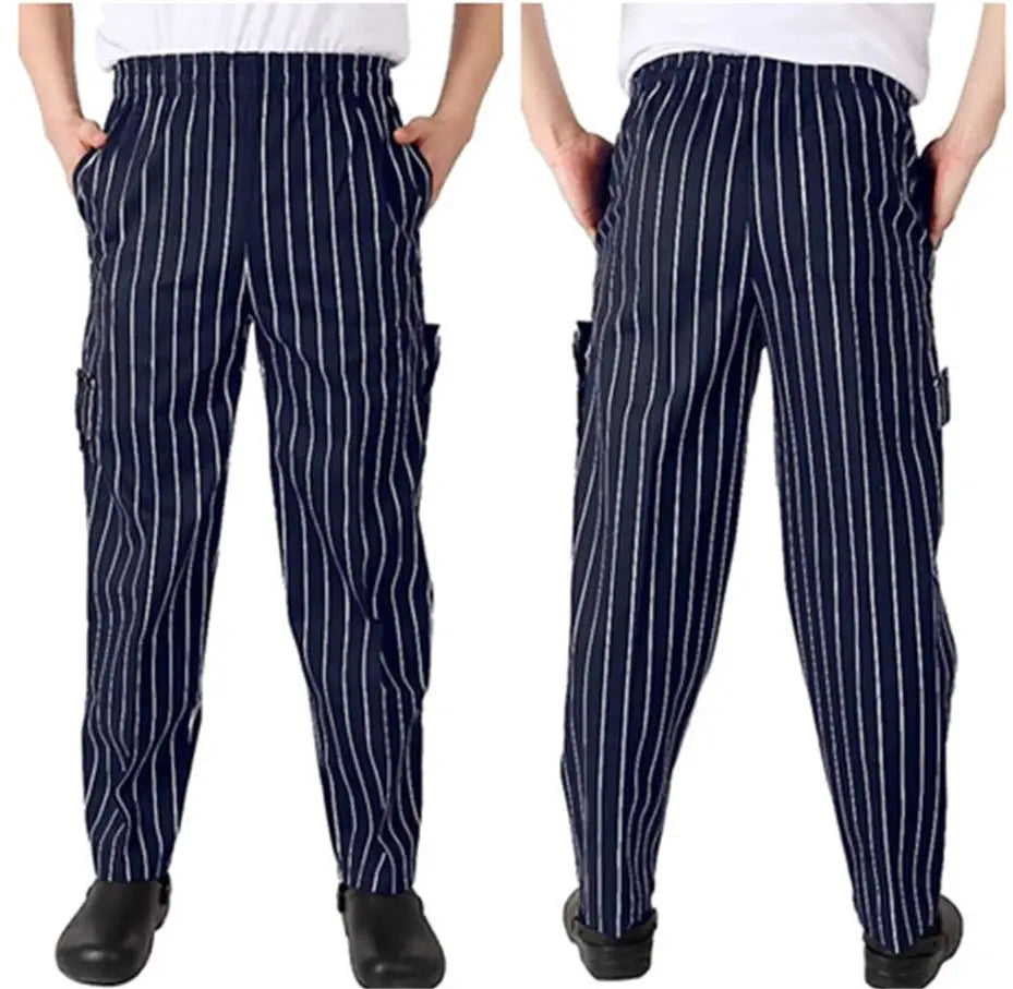 Hotel Restaurant Bakery Bar Elastic Zebra Chef Trousers Unisex Cargo Style Baggy Pants Pockets White Uniforms All Season