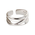 SC 925 Sterling Silver Fine Jewelry Rings Opening Adjustable Ring Set Silver Gold Color Multilayer Rings for Women