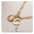 Carline Fashion Jewelry Necklaces Moon and Sun Matching Necklace Gold Plated Rope Link Chain Necklace for Woman