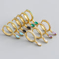 Wholesale Fashion Jewelry 925 Sterling Silver Black Green Horse Eye Shape Hoop Earring Fashion Jewelry Earrings for Women