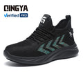 GUYISA Men's Chef Shoes Fly Woven Fabric with Black Rubber Outsole Sports-Style Non-Slip SRC for Chefs