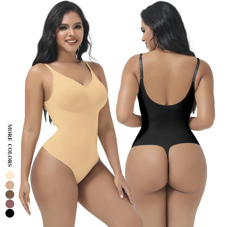 YIYUN New Custom Logo High-cut Sleeveless Tummy Control Bodysuit Seamless Body Shapers Sexy Shaperwear Bodysuits for Women
