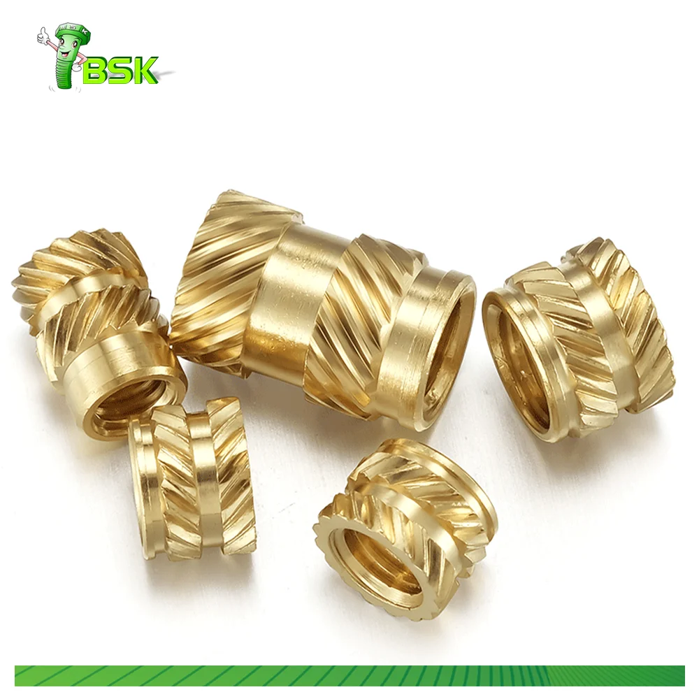 Thread Inserts Nuts M1.4 M1.6 M2 M3 M4 M5 M6 Brass Knurled Threaded Inserts Nuts for Plastic