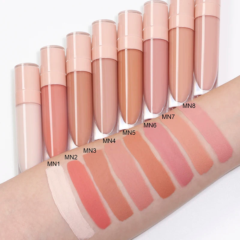 Makeup Natural Vegan Lipstick Custom Logo Nude Matte Liquid Private Label Lip Stick Nude Lipstick