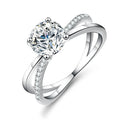 Fine Fashion Jewelry Diamond Eternal Moissanite S925 Sterling Silver Wedding Engagement Women's Wedding Rings White Gold Rings